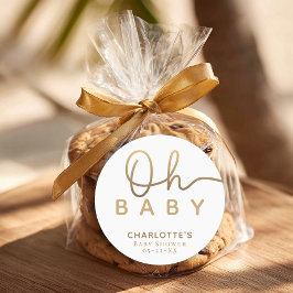 Oh Baby Little Pearl Ocean Baby Shower Favor  Ronde Sticker