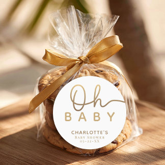 Oh Baby Little Pearl Ocean Baby Shower Favor  Ronde Sticker