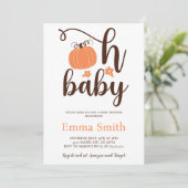 Oh Baby Little Pumpkin Baby shower Invitation Kaart (Staand voorkant)