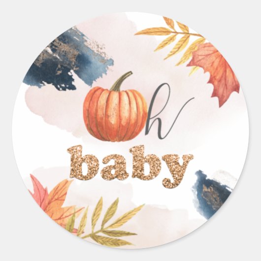 Oh Baby Little Pumpkin Baby shower Sticker (Voorkant)