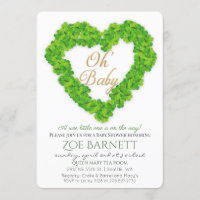 Oh Baby Lucky Clover Baby shower Uitnodiging