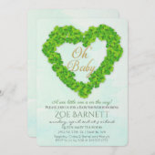 Oh Baby Lucky Clover Baby shower Uitnodiging (Voorkant / Achterkant)