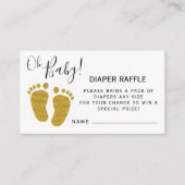 Oh Baby luier Raffle Glitter Feet Baby shower Informatiekaartje (Voorkant)