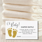 Oh Baby luier Raffle Glitter Feet Baby shower Informatiekaartje
