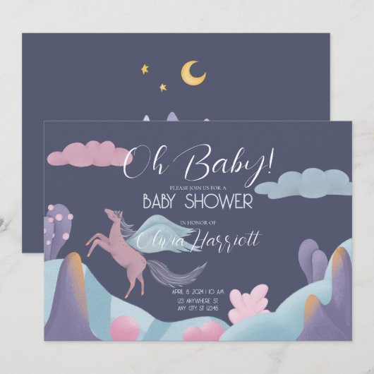 Oh Baby! Magic Pegasus in Wonderland Kaart (Voorkant / Achterkant)