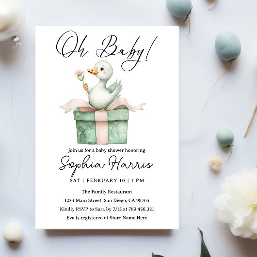 Oh baby meisje Baby shower Kaart