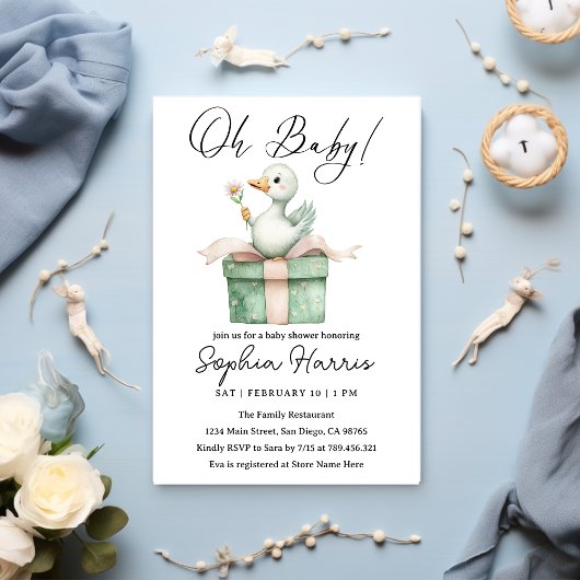 Oh baby meisje Baby shower Kaart