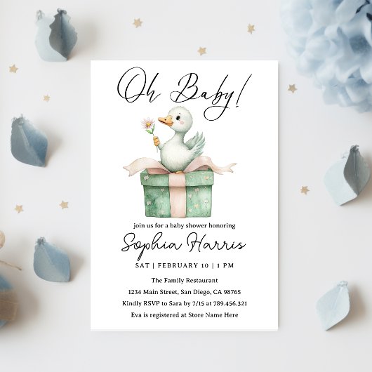 Oh baby meisje Baby shower Kaart