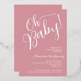 Oh Baby! Meisje Baby shower roze uitnodiging