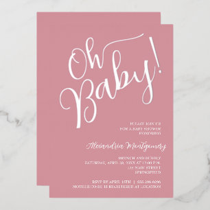 Oh Baby! Meisje Baby shower roze uitnodiging