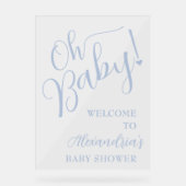 Oh Baby! Meisje Baby shower Welkom Acryl Bord (Voorkant)