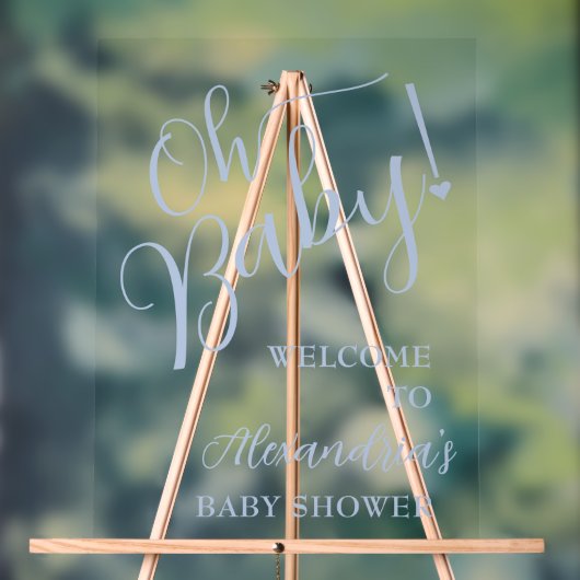 Oh Baby! Meisje Baby shower Welkom Acryl Bord (Neutraal)