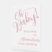 Oh Baby! Meisje Baby shower Welkom Acryl Bord (Hoek)