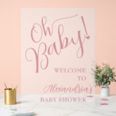 Oh Baby! Meisje Baby shower Welkom Acryl Bord (Huwelijk)