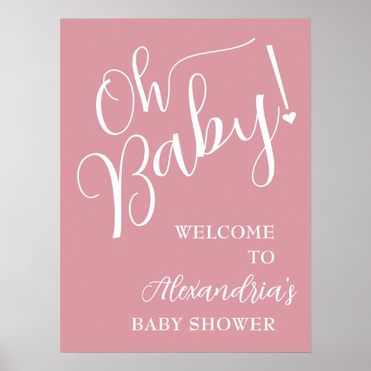 Oh Baby! Meisje Baby shower Welkom Poster (Voorkant)