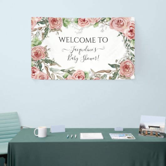 Oh Baby Meisje Douche BOHO Waterverf Bloemkroon Spandoek (Beurs)