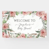 Oh Baby Meisje Douche BOHO Waterverf Bloemkroon Spandoek (Horizontaal)