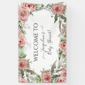 Oh Baby Meisje Douche BOHO Waterverf Bloemkroon Spandoek (Verticaal)