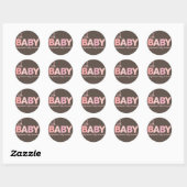 Oh Baby Meisje Modern Baby shower Sticker | roze (Vel)