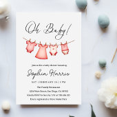 Oh baby meisje roze Baby shower Kaart