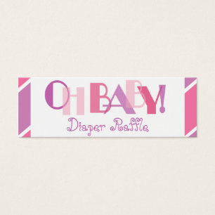 Oh Baby Meisje Roze Moderne Luier Raffle Mini Visitekaartjes