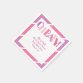 Oh Baby Meisje Roze Typografie Modern Baby shower Servet (Hoek)
