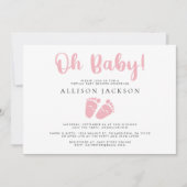 Oh Baby Meisje Virtuele Douche Roze Baby Voeten Ee Kaart (Voorkant)