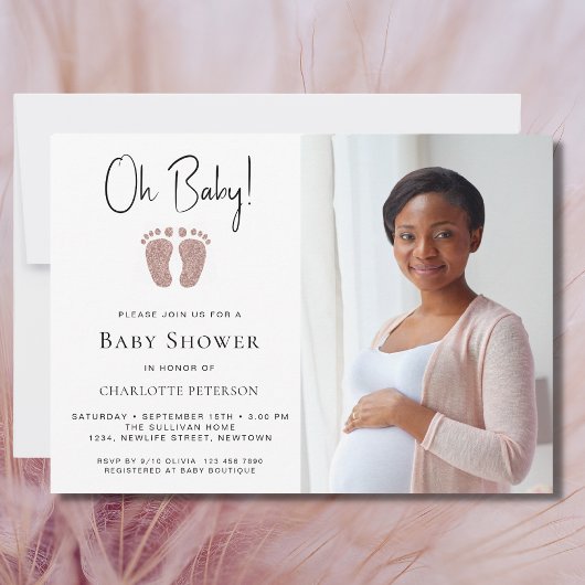 Oh Baby Meisjes Baby shower Kaart