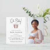 Oh Baby Meisjes Baby shower Kaart (Staand voorkant)