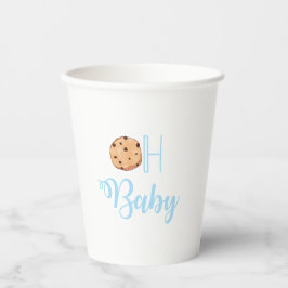 Oh Baby Melk en Cookies blauw Baby shower Papieren Bekers