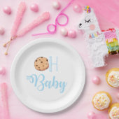 Oh Baby Melk en Cookies blauw Baby shower Papieren Bordje (Feest)