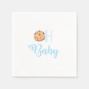 Oh Baby Melk en Cookies blauw Baby shower Servet