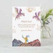 Oh Baby middeleeuwse sprookjesachtige Dragon Boy B Bedankkaart (Staand voorkant)