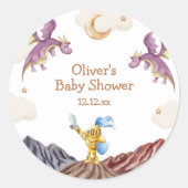 Oh Baby middeleeuwse sprookjesachtige Dragon Boy B Ronde Sticker (Voorkant)