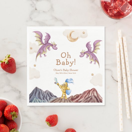 Oh Baby middeleeuwse sprookjesachtige Dragon Boy B Servet (Insitu)