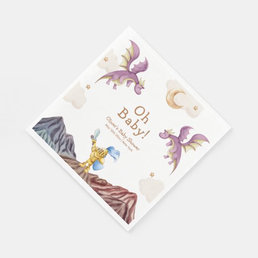Oh Baby middeleeuwse sprookjesachtige Dragon Boy B Servet (Hoek)