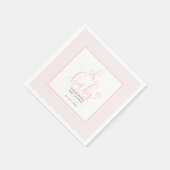 Oh Baby Minimal Elegant Pink Script Baby Shower Servet (Hoek)