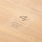 Oh Baby! Minimal Heart Script-Baby shower Acryl Uitnodigingen (Laagn)