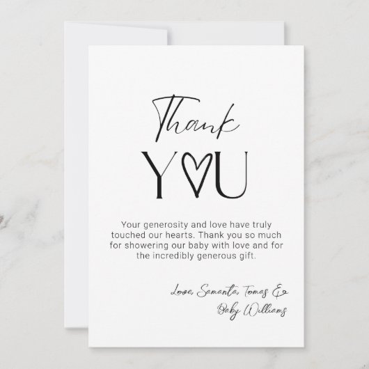 Oh Baby Minimal Modern Eenvoudig Neutraal Baby sho Bedankkaart (Voorkant)