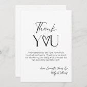 Oh Baby Minimal Modern Eenvoudig Neutraal Baby sho Bedankkaart (Voorkant / Achterkant)