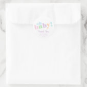 Oh Baby Minimal Pastel Baby shower dank u Ronde Sticker (Tas)