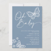 Oh Baby Minimalist Boy Baby shower Invitation Kaart (Voorkant)