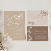 Oh Baby Minimalist Neutral Baby shower Invitation Kaart