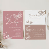 Oh Baby Minimalist Pink Baby shower Invitation Kaart