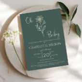 Oh Baby Minimalist Wildflower Baby Shower Kaart
