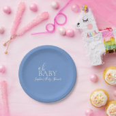 Oh Baby minimalistisch Baby shower Papieren Bordje (Feest)