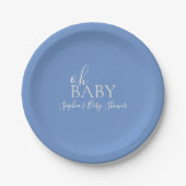 Oh Baby minimalistisch Baby shower Papieren Bordje (Voorkant)