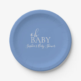 Oh Baby minimalistisch Baby shower Papieren Bordje