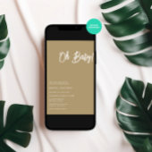 Oh Baby minimalistisch bruin licht Baby shower Kaart