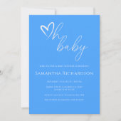 Oh Baby! Minimalistisch Eenvoudig Blauw Jongen Bab Kaart (Voorkant)